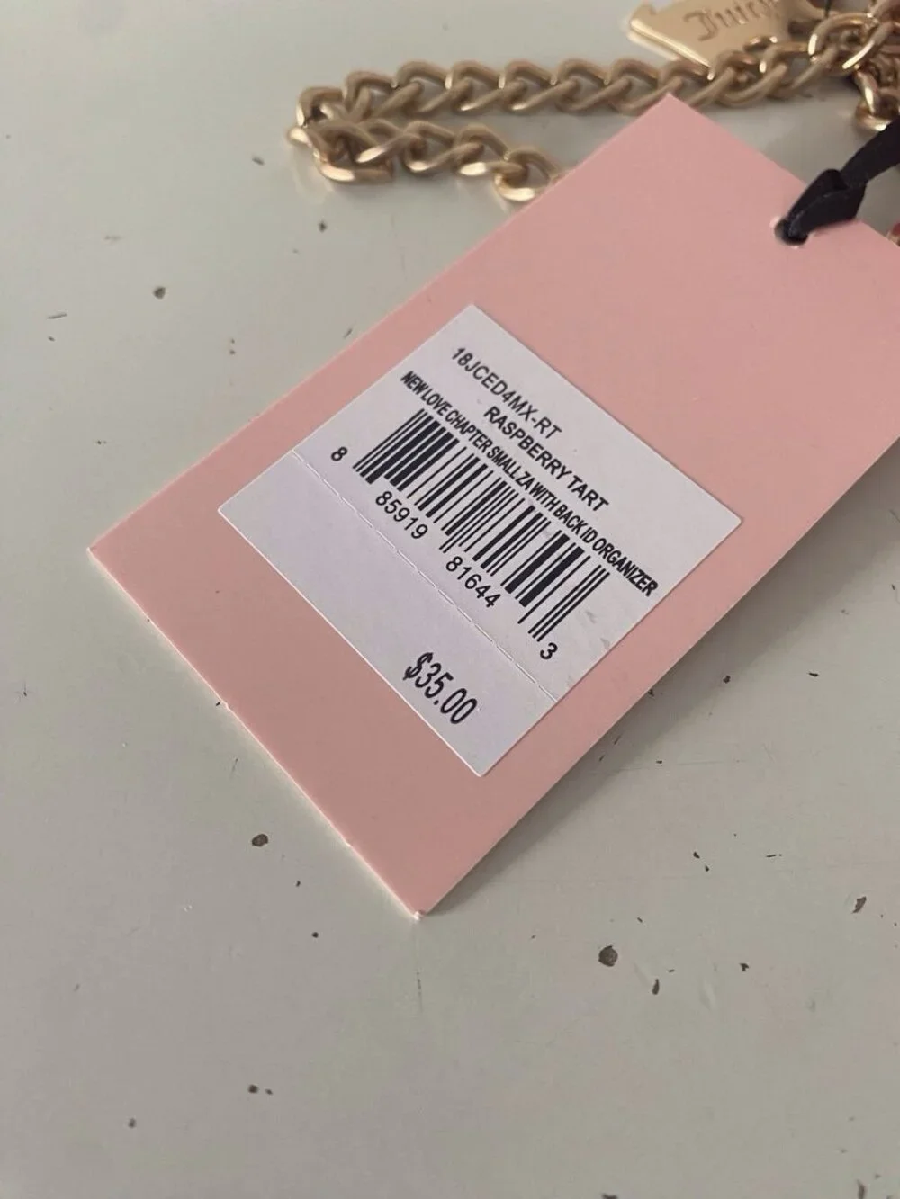 Juicy Couture New Love Chapter Small Zip Around W/Back ID Organizer Raspberry